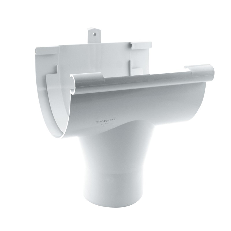 Naissance centrale à coller gouttière ronde dév.330 blanc