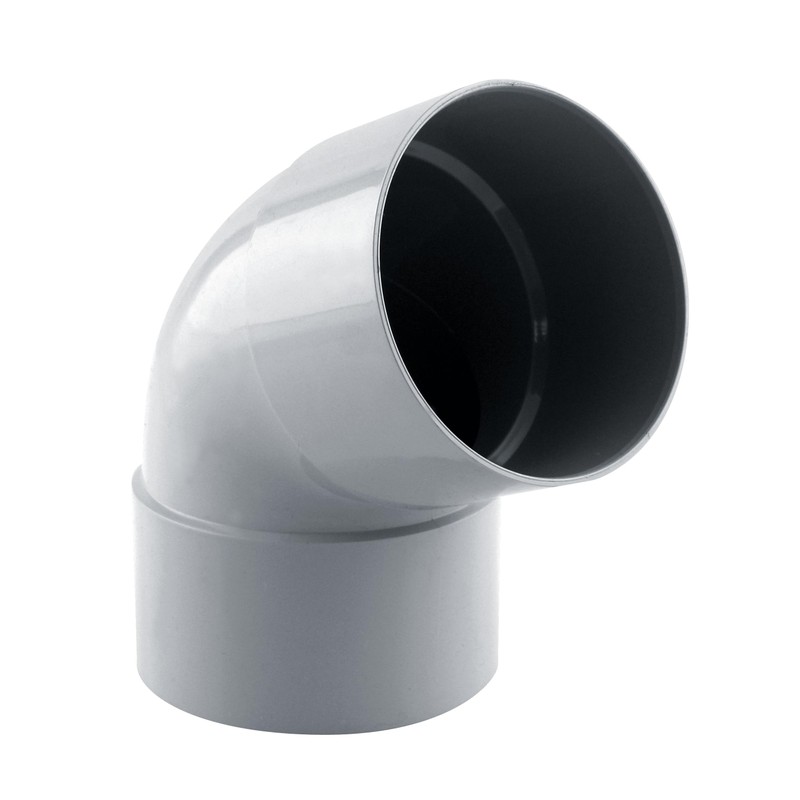 Coude de descente 67° Ø80 femelle/femelle gris