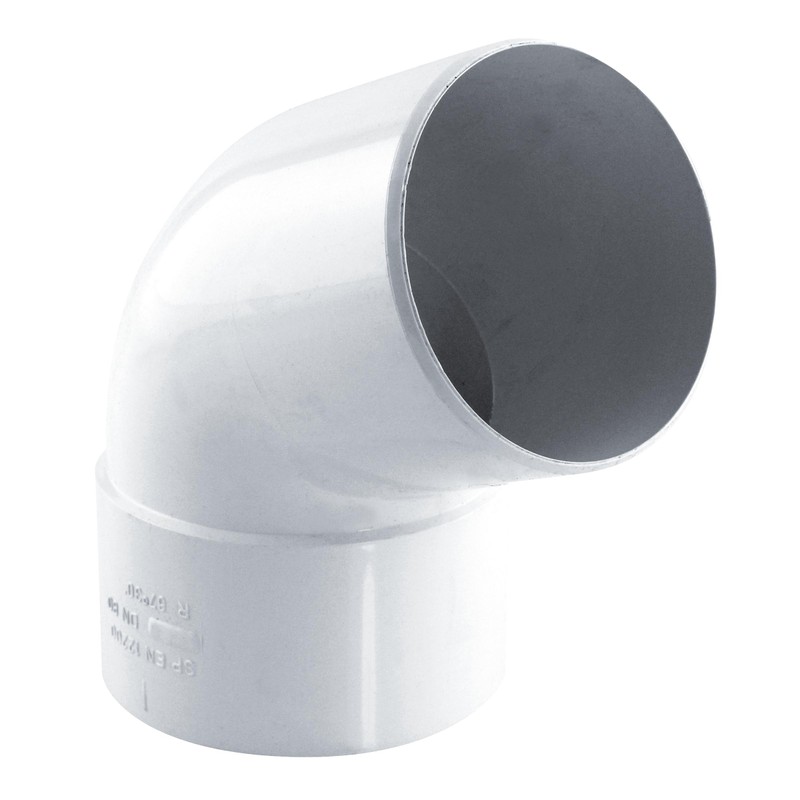 Coude de descente 67° Ø100 mâle/femelle blanc